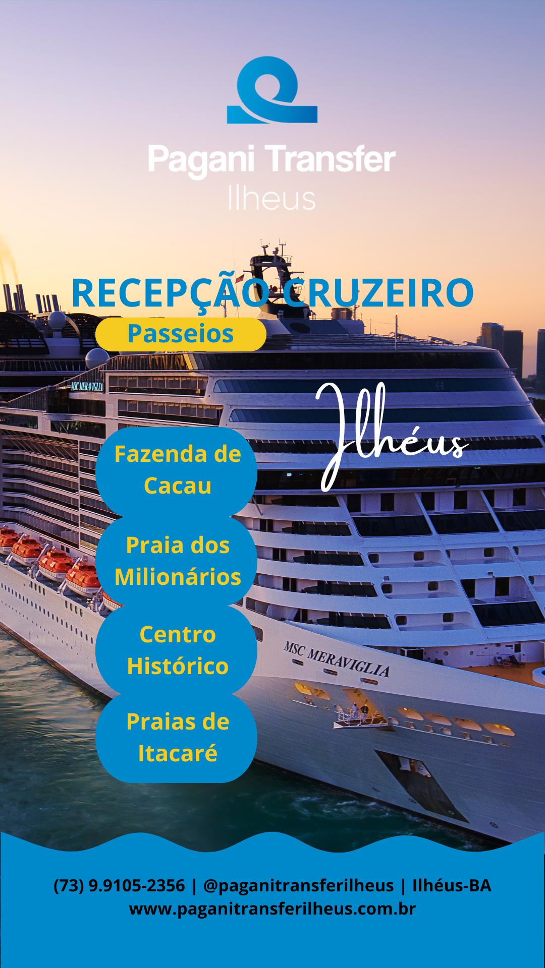 Pagani Transfer Ilhéus - Traslado | Receptivo | Viagens | Passeios em geral